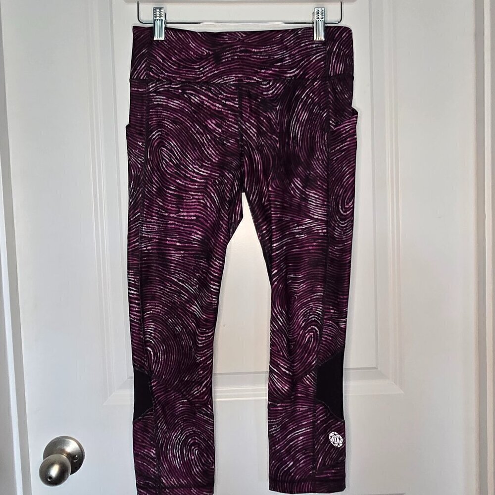 Lululemon 2016 Seawheeze  Pace Rival Crop 22" - 6 Who Done It Regal Plum Black